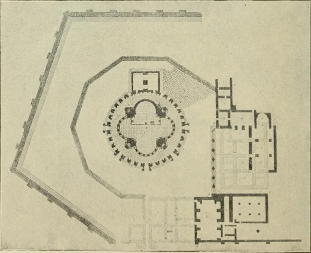 An illustration from Ursprung der christlichen Kirchenkunst, neue Tatsachen und Grundsätze der Kunstforschung, erörtert von Josef Strzygowski. Deutsche, vermehrte Originalausgabe, 1920, leaf 227