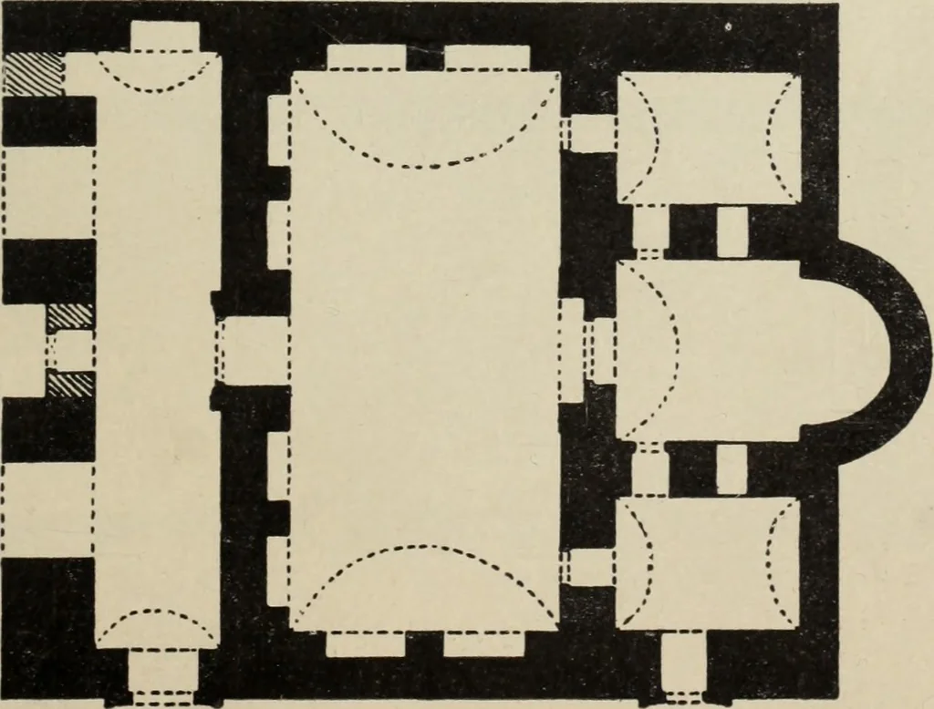 An illustration from Ursprung der christlichen Kirchenkunst, neue Tatsachen und Grundsätze der Kunstforschung, erörtert von Josef Strzygowski. Deutsche, vermehrte Originalausgabe, 1920, leaf 228