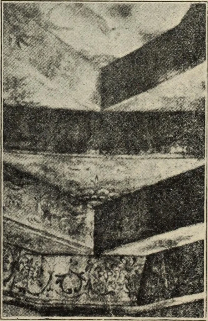 An illustration from Ursprung der christlichen Kirchenkunst, neue Tatsachen und Grundsätze der Kunstforschung, erörtert von Josef Strzygowski. Deutsche, vermehrte Originalausgabe, 1920, leaf 236
