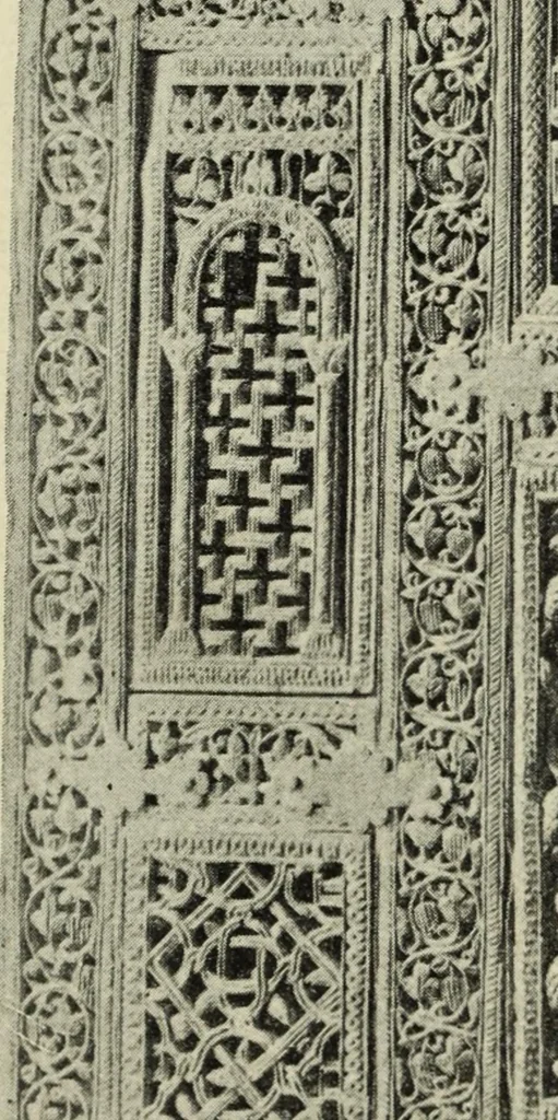 An illustration from Ursprung der christlichen Kirchenkunst, neue Tatsachen und Grundsätze der Kunstforschung, erörtert von Josef Strzygowski. Deutsche, vermehrte Originalausgabe, 1920, leaf 239