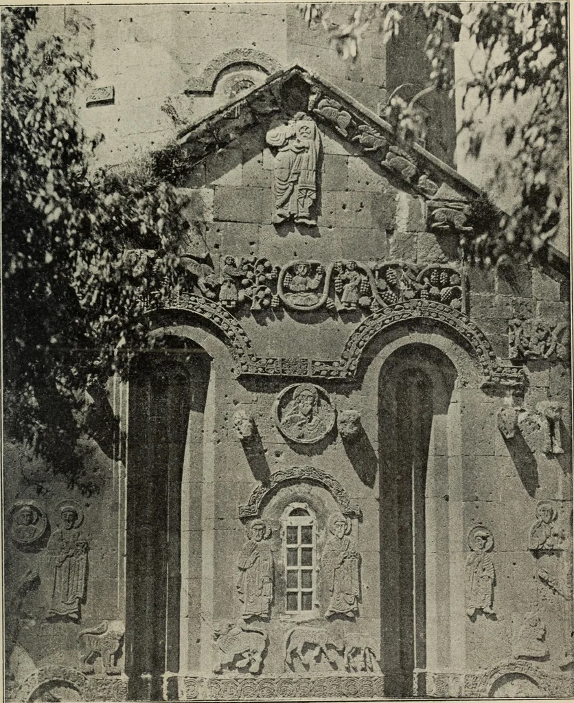 An illustration from Ursprung der christlichen Kirchenkunst, neue Tatsachen und Grundsätze der Kunstforschung, erörtert von Josef Strzygowski. Deutsche, vermehrte Originalausgabe, 1920, leaf 242