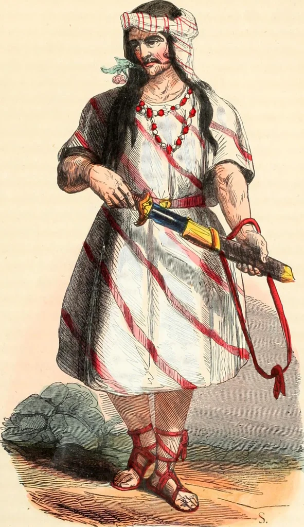 An illustration from Usi e costumi sociali, politici e religiosi di tutti i popoli del mondo : da documenti autentici e dai viaggi migliori e più recenti, 1844, leaf 344