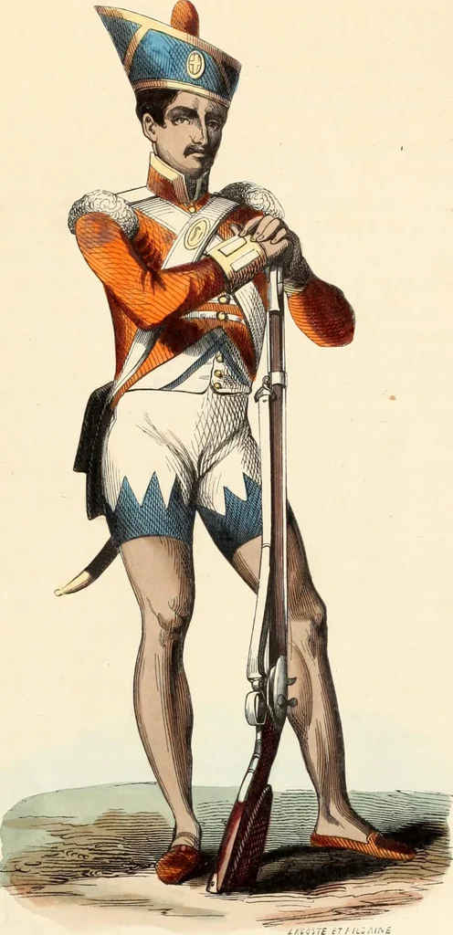 An illustration from Usi e costumi sociali, politici e religiosi di tutti i popoli del mondo : da documenti autentici e dai viaggi migliori e più recenti, 1844, leaf 420
