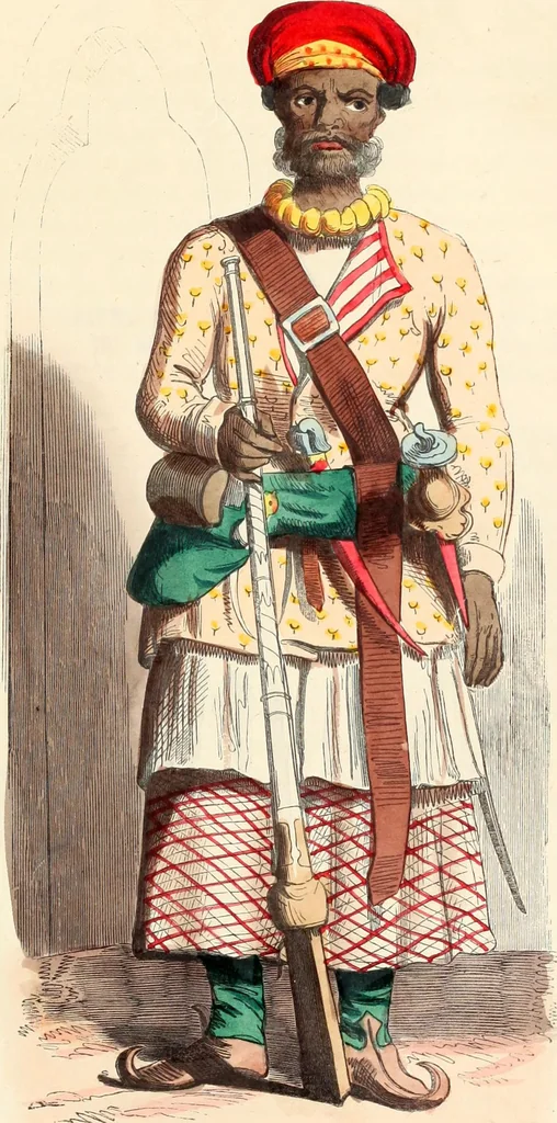 An illustration from Usi e costumi sociali, politici e religiosi di tutti i popoli del mondo : da documenti autentici e dai viaggi migliori e più recenti, 1844, leaf 424