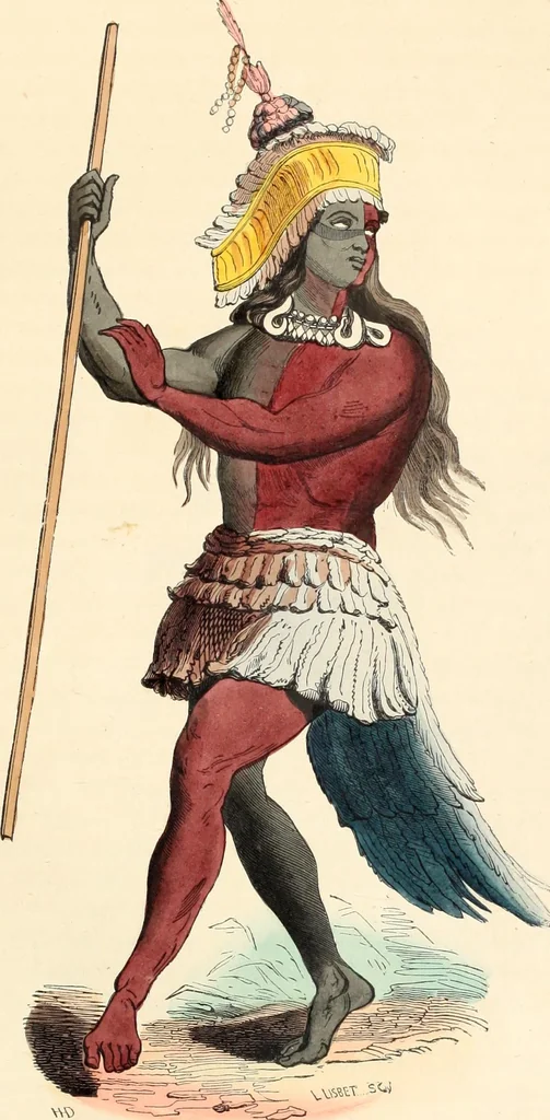 An illustration from Usi e costumi sociali, politici e religiosi di tutti i popoli del mondo : da documenti autentici e dai viaggi migliori e più recenti, 1844, leaf 454