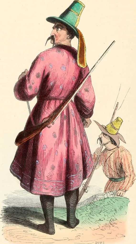 An illustration from Usi e costumi sociali, politici e religiosi di tutti i popoli del mondo : da documenti autentici e dai viaggi migliori e più recenti, 1844, leaf 633