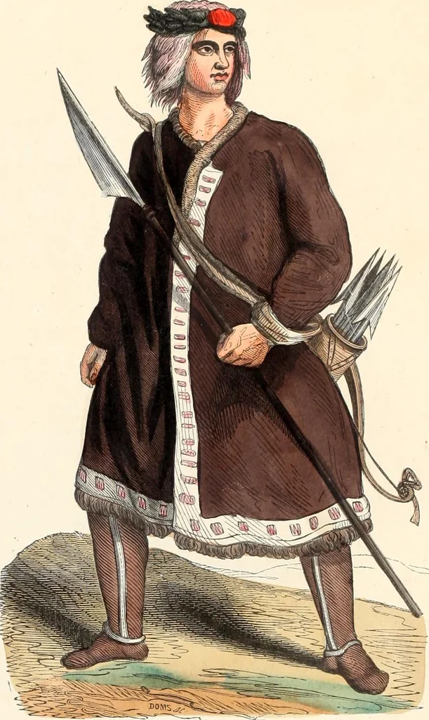 An illustration from Usi e costumi sociali, politici e religiosi di tutti i popoli del mondo : da documenti autentici e dai viaggi migliori e più recenti, 1844, leaf 648