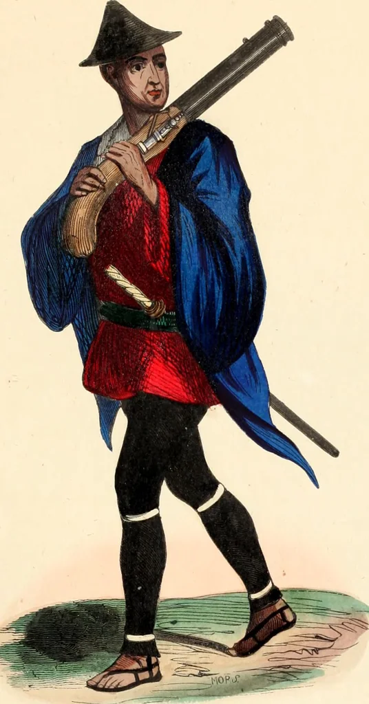 An illustration from Usi e costumi sociali, politici e religiosi di tutti i popoli del mondo : da documenti autentici e dai viaggi migliori e più recenti, 1844, leaf 793