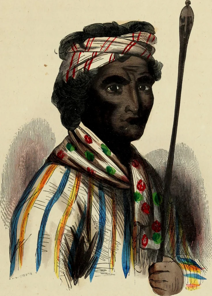 An illustration from Usi e costumi sociali, politici e religiosi di tutti i popoli del mondo : da documenti autentici e dai viaggi migliori e più recenti, 1844, leaf 152