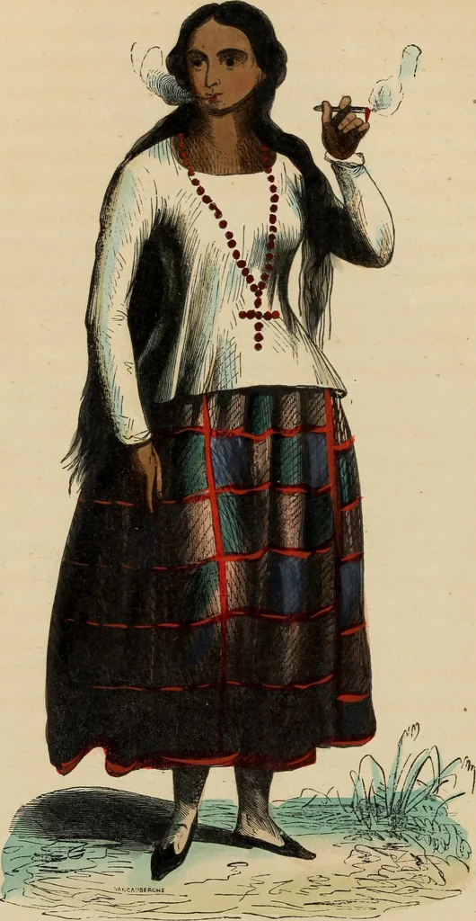 An illustration from Usi e costumi sociali, politici e religiosi di tutti i popoli del mondo : da documenti autentici e dai viaggi migliori e più recenti, 1844, leaf 219