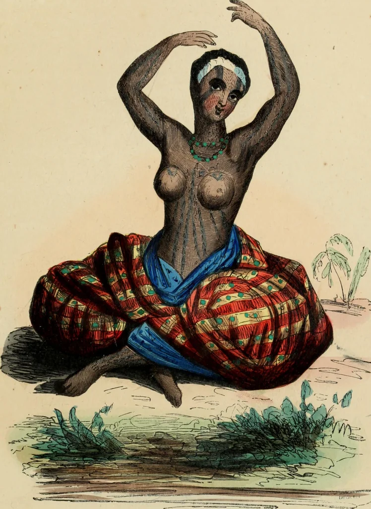 An illustration from Usi e costumi sociali, politici e religiosi di tutti i popoli del mondo : da documenti autentici e dai viaggi migliori e più recenti, 1844, leaf 234