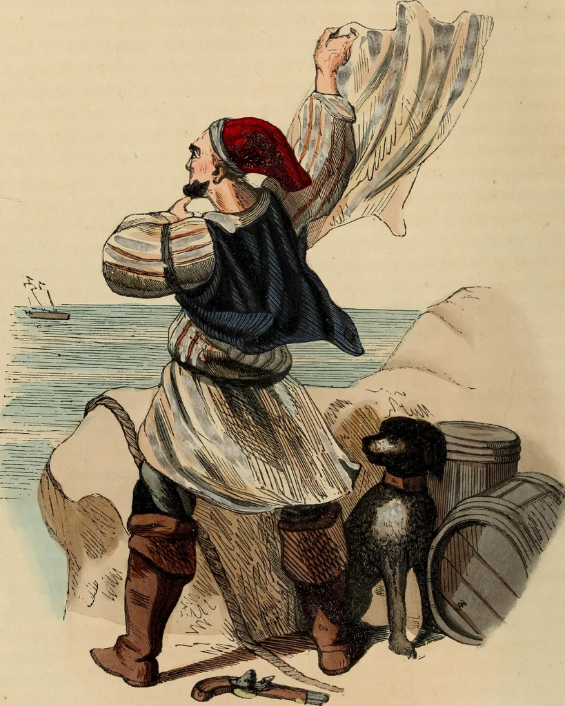 An illustration from Usi e costumi sociali, politici e religiosi di tutti i popoli del mondo : da documenti autentici e dai viaggi migliori e più recenti, 1844, leaf 175