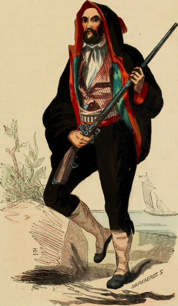 An illustration from Usi e costumi sociali, politici e religiosi di tutti i popoli del mondo : da documenti autentici e dai viaggi migliori e più recenti, 1844, leaf 360