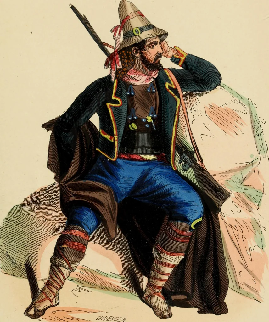 An illustration from Usi e costumi sociali, politici e religiosi di tutti i popoli del mondo : da documenti autentici e dai viaggi migliori e più recenti, 1844, leaf 448