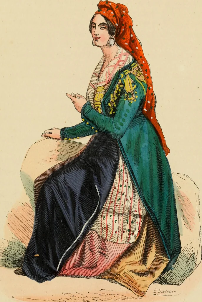 An illustration from Usi e costumi sociali, politici e religiosi di tutti i popoli del mondo : da documenti autentici e dai viaggi migliori e più recenti, 1844, leaf 464
