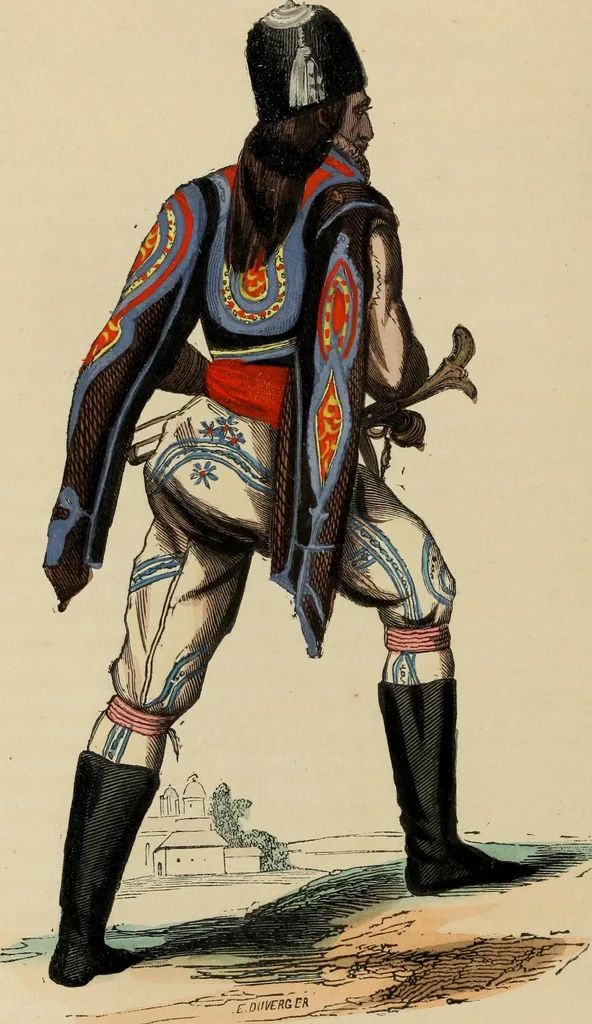 An illustration from Usi e costumi sociali, politici e religiosi di tutti i popoli del mondo : da documenti autentici e dai viaggi migliori e più recenti, 1844, leaf 49