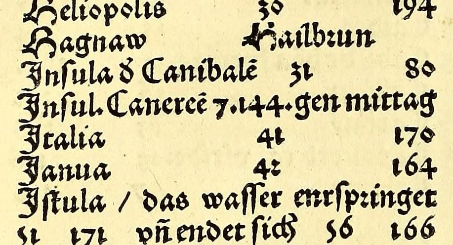 An illustration from Uslegung der Mercarthen oder Cartha marina : darin man sehen mag, wo einer in der wellt sey, vnd wo ein yetlich Landt, Wasser, vnd Stadt gelegen ist. Das alles in dem Büchlin zůfinden, 1527, leaf 18