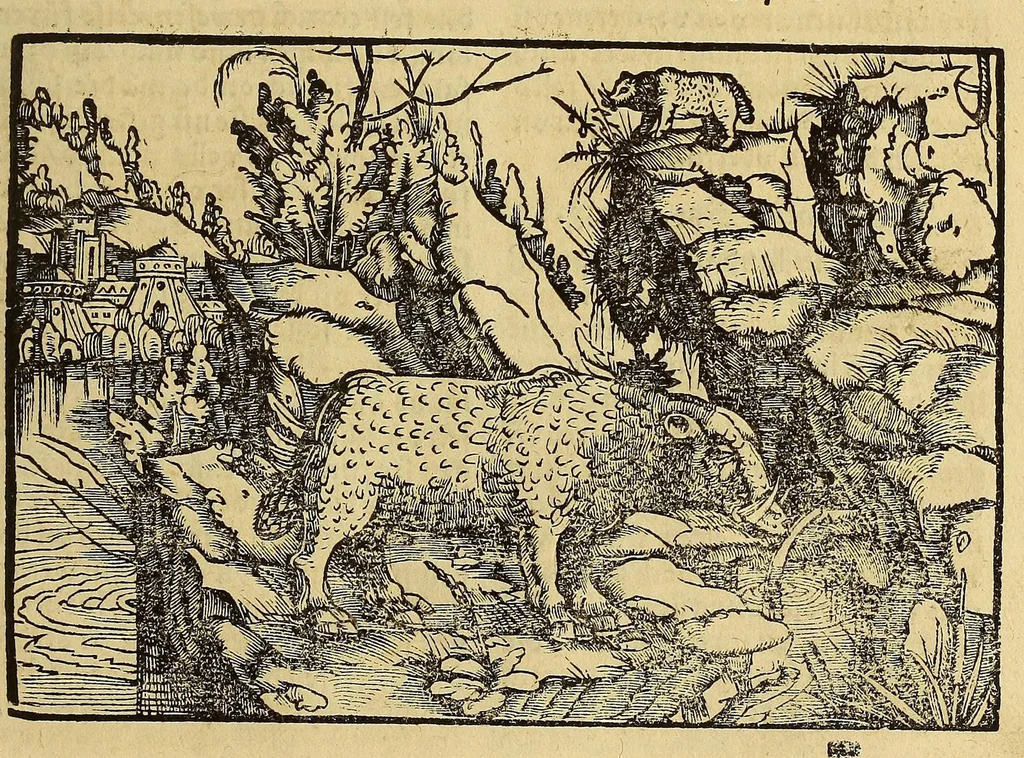 An illustration from Uslegung der Mercarthen oder Cartha marina : darin man sehen mag, wo einer in der wellt sey, vnd wo ein yetlich Landt, Wasser, vnd Stadt gelegen ist. Das alles in dem Büchlin zůfinden, 1527, leaf 51