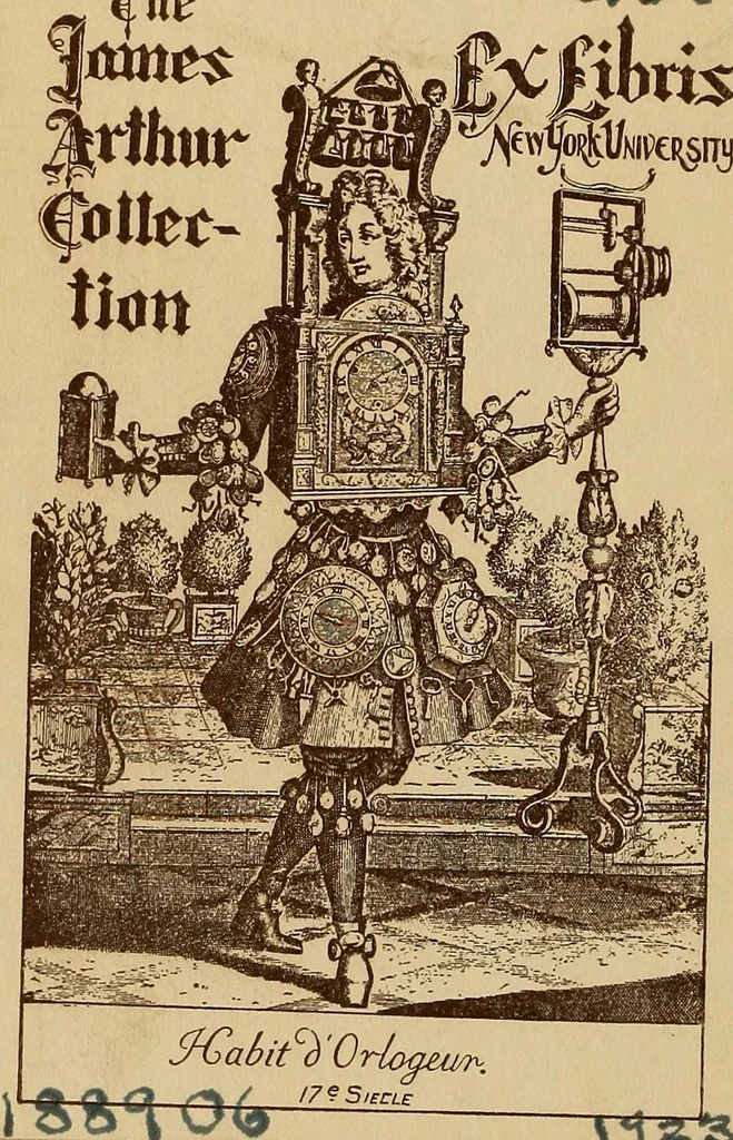 An illustration from U.S. patents covering time keeping mechanisms, 1923, leaf 2