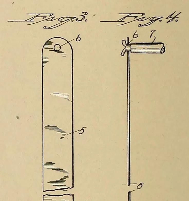 An illustration from U.S. patents covering time keeping mechanisms, 1923, leaf 676