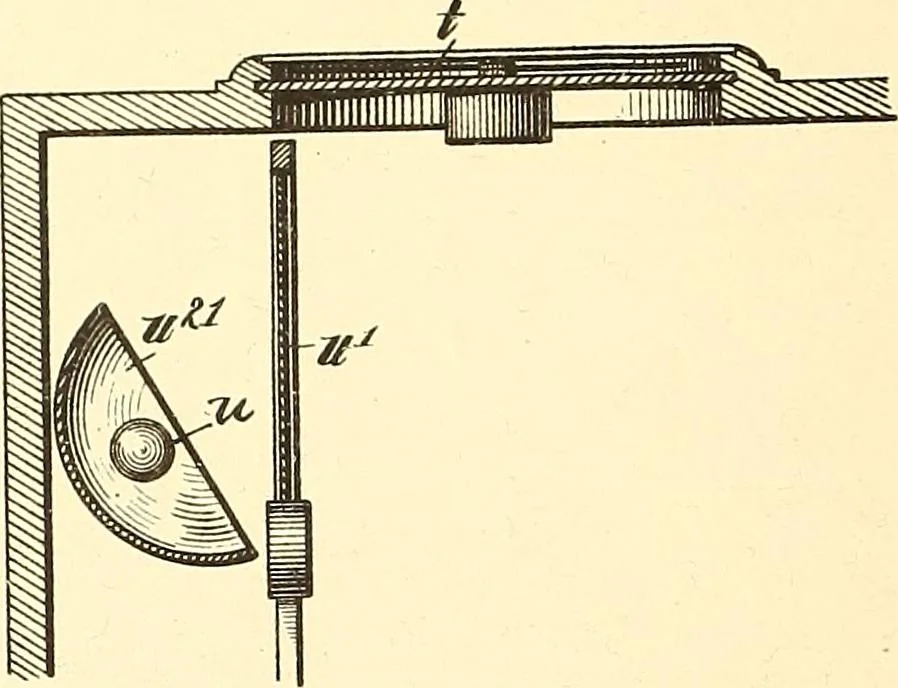 An illustration from U.S. patents covering time keeping mechanisms, 1892, leaf 209