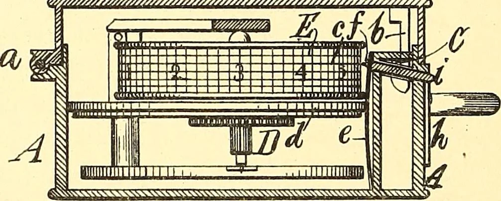 An illustration from U.S. patents covering time keeping mechanisms, 1892, leaf 515