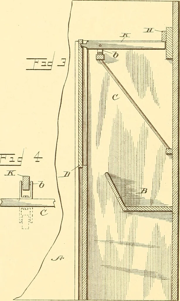 An illustration from U.S. patents covering time keeping mechanisms, 1892, leaf 521