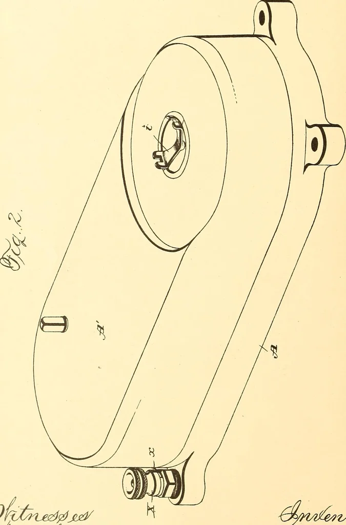 An illustration from U.S. patents covering time keeping mechanisms, 1892, leaf 531