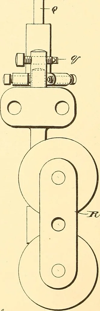 An illustration from U.S. patents covering time keeping mechanisms, 1892, leaf 539