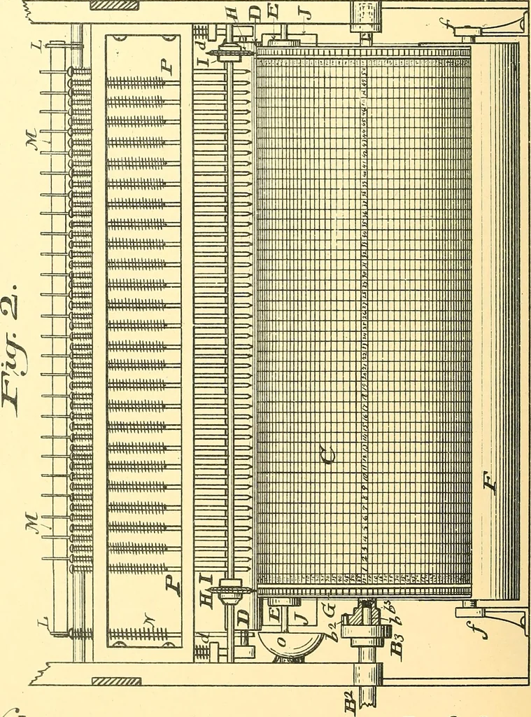An illustration from U.S. patents covering time keeping mechanisms, 1892, leaf 619