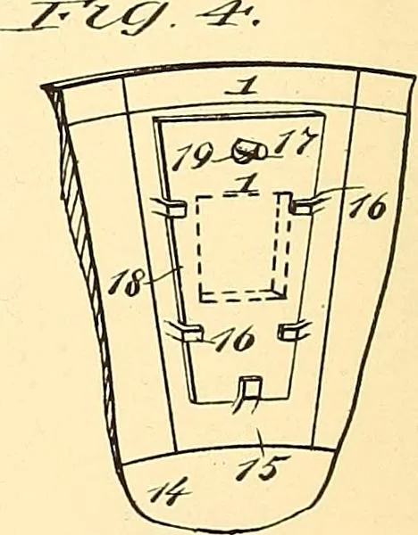 An illustration from U.S. patents covering time keeping mechanisms, 1892, leaf 7