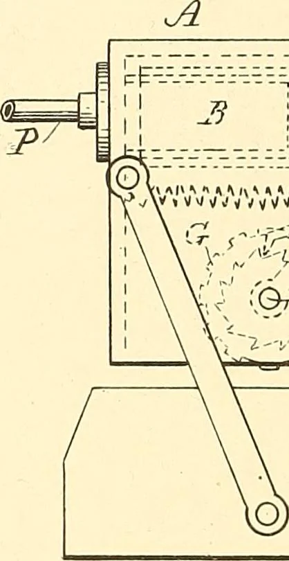 An illustration from U.S. patents covering time keeping mechanisms, 1892, leaf 781