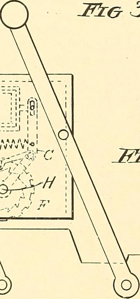 An illustration from U.S. patents covering time keeping mechanisms, 1892, leaf 781