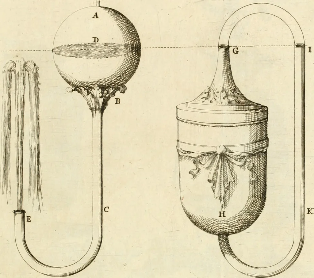 An illustration from Utilissimo trattato dell'acque correnti : diviso in tre libri : nel quale si notificano le misure, ed esperienze di esse : i giuochi, e scherzi, li quali per mezzo dell'aria, e del fuoco, vengono operati dall'acqua : con diversi necessarii ammaestramenti intorno al modo di far condotti, fistole, bottini, ed altro, per condurre l'acque ne' luoghi destinati : con una esatta notizia di tutto quello, ch'è stato operato intorno alla conduttura dell' acqua di Bracciano, 1696, leaf 162