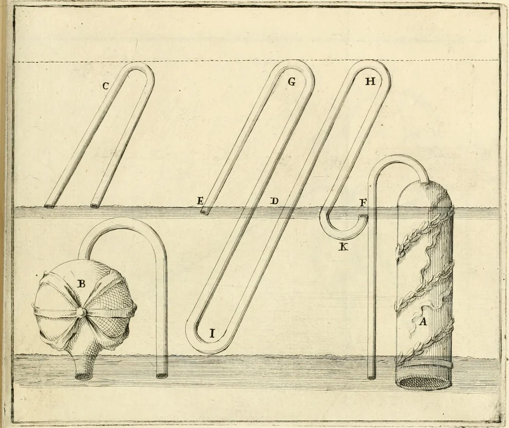 An illustration from Utilissimo trattato dell'acque correnti : diviso in tre libri : nel quale si notificano le misure, ed esperienze di esse : i giuochi, e scherzi, li quali per mezzo dell'aria, e del fuoco, vengono operati dall'acqua : con diversi necessarii ammaestramenti intorno al modo di far condotti, fistole, bottini, ed altro, per condurre l'acque ne' luoghi destinati : con una esatta notizia di tutto quello, ch'è stato operato intorno alla conduttura dell' acqua di Bracciano, 1696, leaf 170