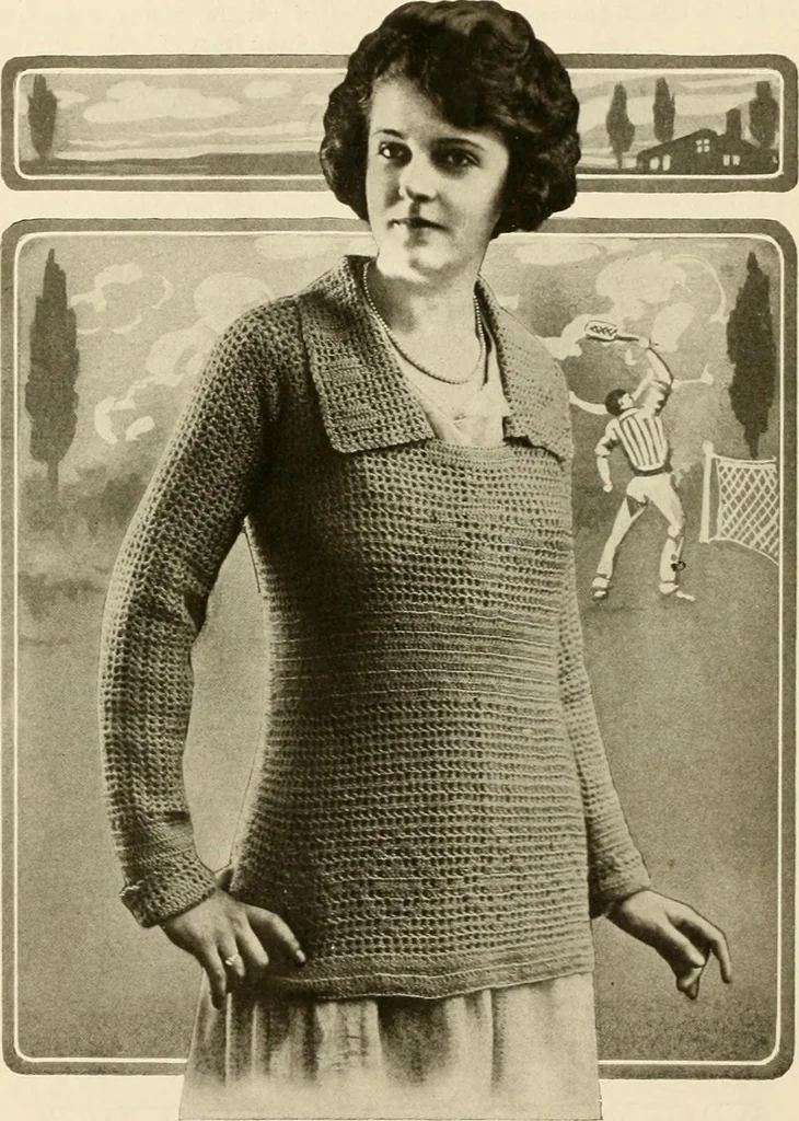 An illustration from Utopia yarn book; being a practical treatise on knitting and crocheting, 1919, leaf 25