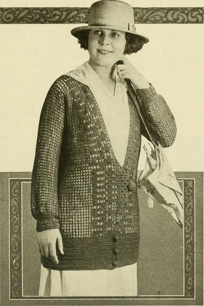 An illustration from Utopia yarn book; being a practical treatise on knitting and crocheting, 1919, leaf 34