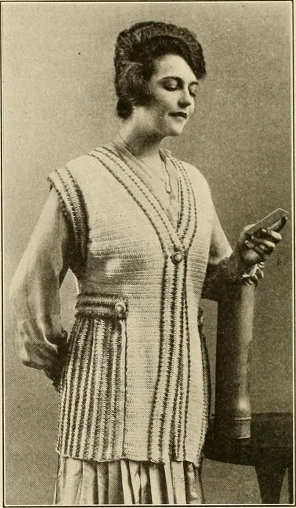An illustration from Utopia yarn book; being a practical treatise on knitting and crocheting, 1919, leaf 51