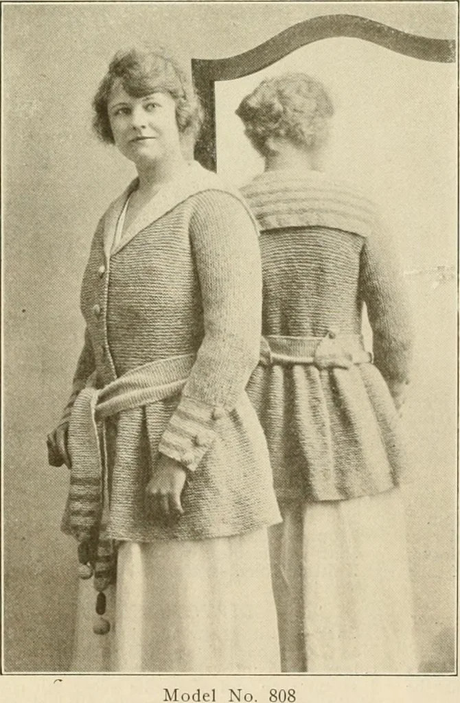 An illustration from Utopia yarn book; being a practical treatise on knitting and crocheting, 1919, leaf 55