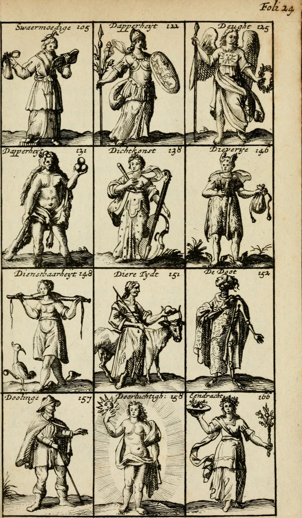 An illustration from Iconologia, of, Uytbeeldinge des verstands, 1717, leaf 40
