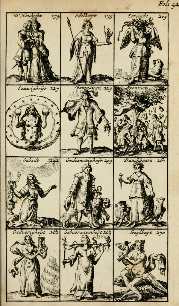 An illustration from Iconologia, of, Uytbeeldinge des verstands, 1717, leaf 60