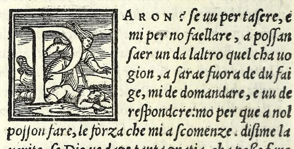 An illustration from Vaccaria : comedia, 1555, leaf 10