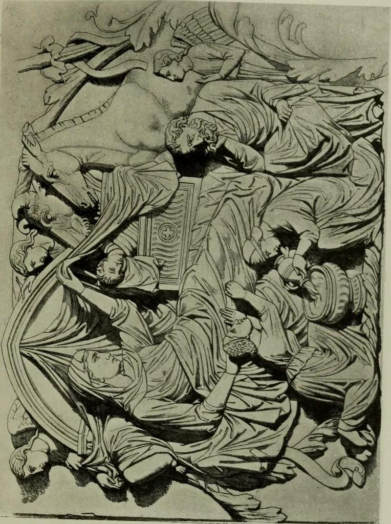 An illustration from Val d'Arno ten lectures on the Tuscan art directly antecedent to the Florentine year of victories; given before the University of Oxford in Michaelmas term, 1873, 1891, leaf 324