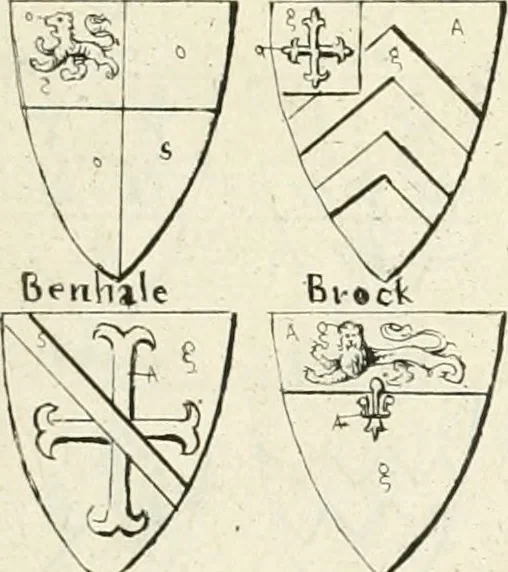 An illustration from The vale-royall of England, or, The county palatine of Chester illustrated : wherein is contained a geographical and historical description of that famous county, with all its hundreds and seats of the nobility, gentry, and freeholders, its rivers, towns, castles, buildings ancient and modern : adorned with maps and prospects, and the coats of arms belonging to every individual family of the whole county, 1656, leaf 132
