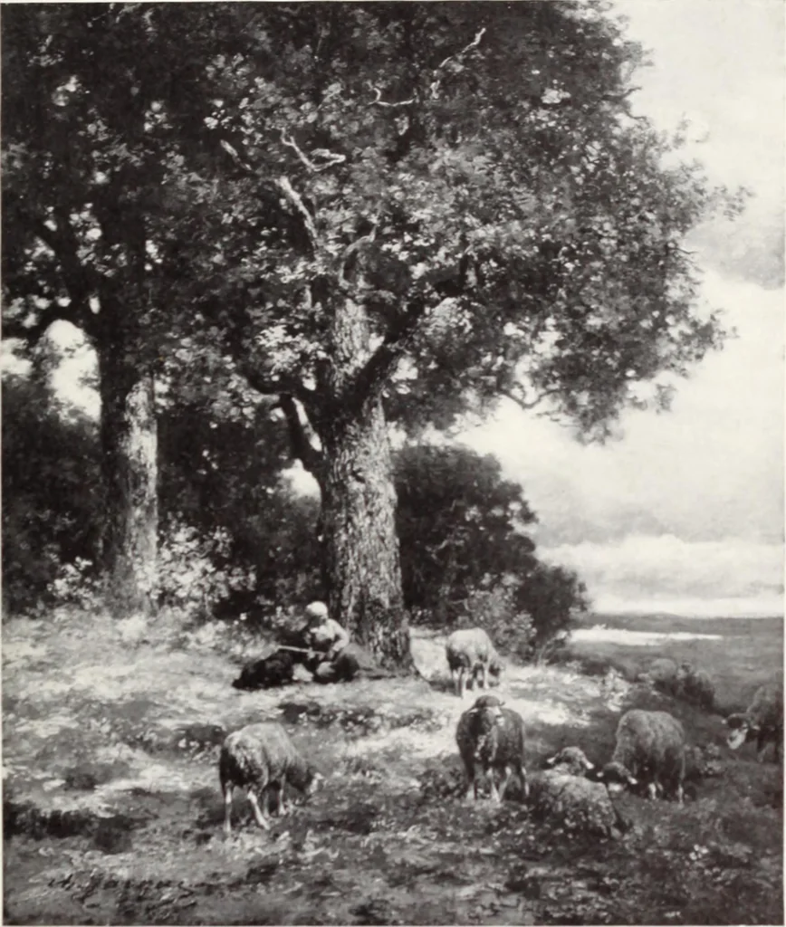 An illustration from Valuable paintings by distinguished masters of the Barbizon, contemporaneous and American schools, together with several Barye bronzes, 1913, leaf 202