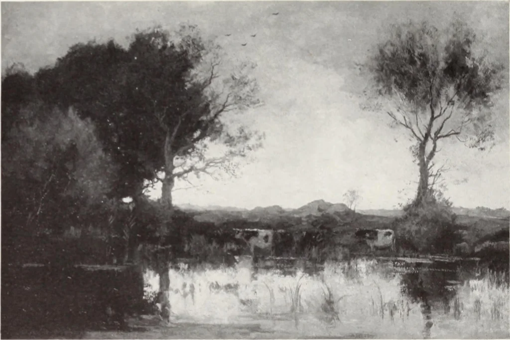 An illustration from Valuable paintings by distinguished masters of the Barbizon, contemporaneous and American schools, together with several Barye bronzes, 1913, leaf 242