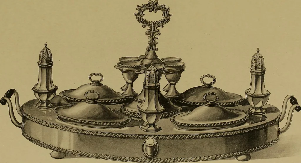An illustration from The values of old English silver and Sheffeld plate, from the xvth to the xixth centuries, 1906, leaf 84