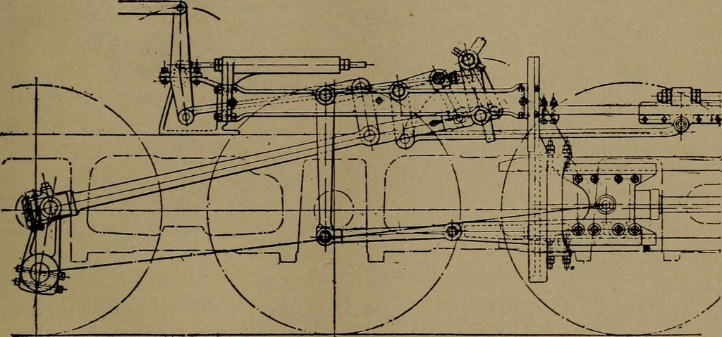 An illustration from The valve-setter's guide; a treatise on the construction and adjustment of the principal valve gearings used on American locomotive, 1910, leaf 54