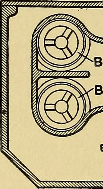 An illustration from Valve setting: simple methods of setting the plain slide valve. Meyer cut-off. Corliss. and poppet types, 1908, leaf 105