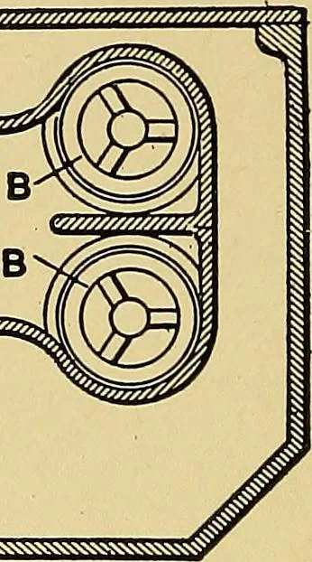 An illustration from Valve setting: simple methods of setting the plain slide valve. Meyer cut-off. Corliss. and poppet types, 1908, leaf 105